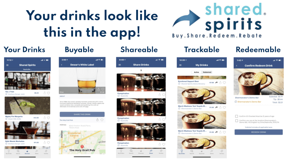 Drinks in the app