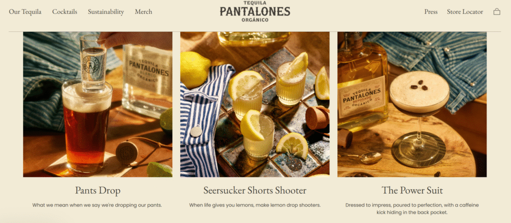 Pantalones Organic Tequila bottle