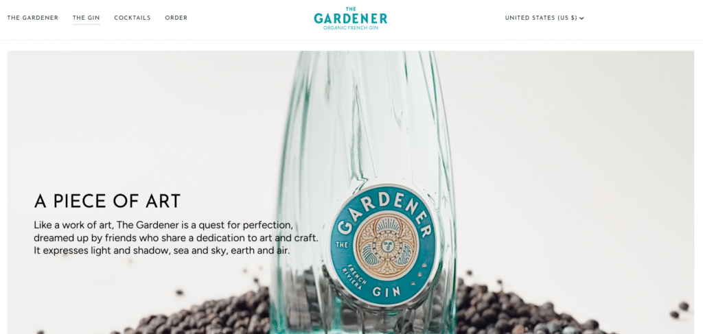 Brad Pitt gin brand luxury bottle design”