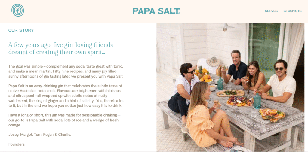 Papal Salt Coastal Gin by Margot Robbie bottle design