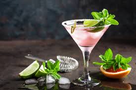 Classic Martini cocktail with olive garnish