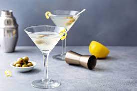 Classic Martini cocktail with olive garnish