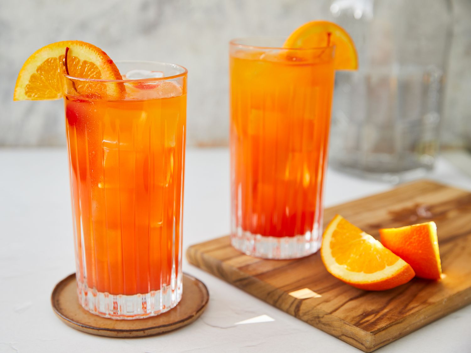 Tequila Sunrise cocktail with tequila, orange juice, and grenadine