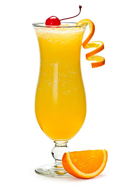 Screwdriver cocktail with orange slice garnish