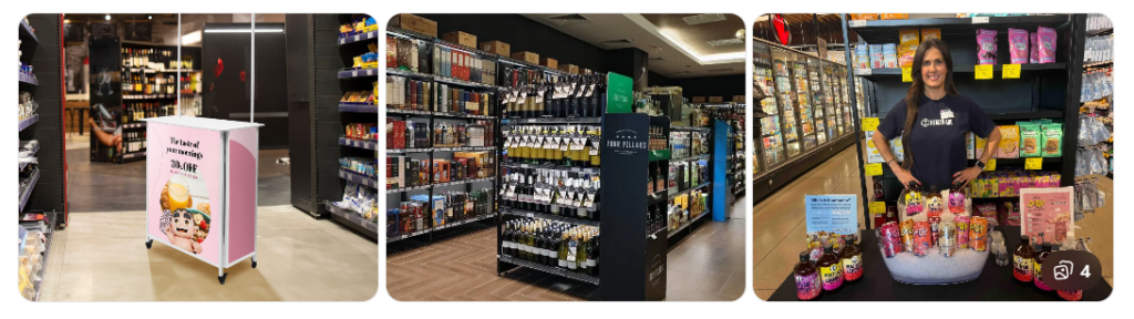 store manager buy-in for better demo placement at front-of-store beverage sampling table